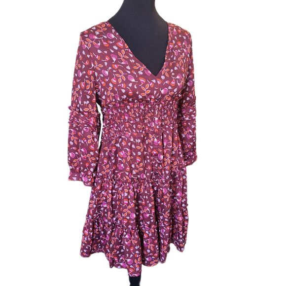 Dear John | Mulberry Floral Tiered Ruffle Flowy Boho Dress, Size M (6-8), EUC - Picture 4 of 11